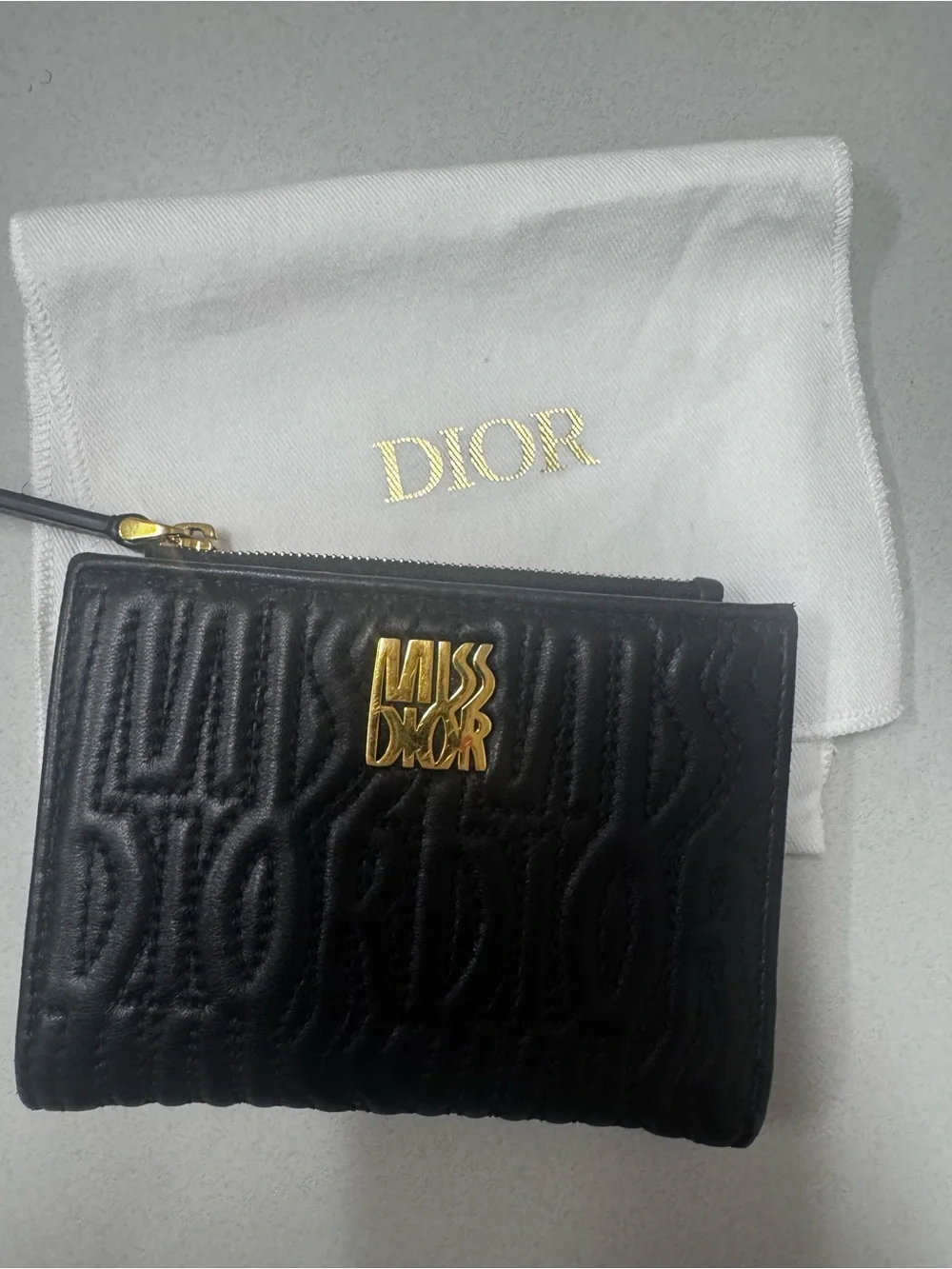 Miss Dior Dahlia Wallet in Lambskin Leather with Quilted Miss Dior Allove